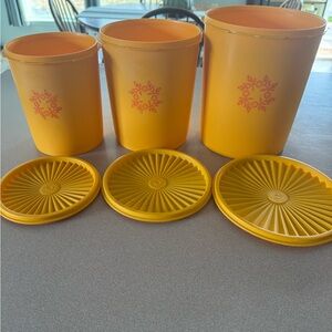 Vintage Tupperware Yellow Canisters